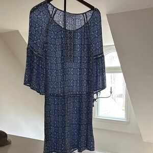 Southern Tide Blue Patterned Women’s Dropped Waist Dress